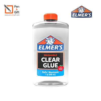 ELMERS Liquid School Glue, Clear Glue, Glue All 946 ml. - กาวใสเอลเมอร์ส กาวน้ำใสอเนกประสงค์ กาวทำสไลม์ และ กาวขาวขุ่น กาวอเนกประสงค์ ซ่อมแซม ขนาด 946 มล. [Penandgift]