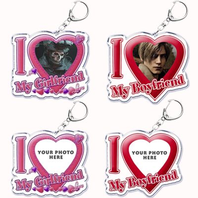 I Love My Boyfriend Girlfriend Heart Acrylic Key Chain Pendant Bf Gf Couple Key Ring Keychains for Bag Pendant Custom Lover Gift Key Chains