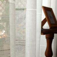 【YD】 Cotton linen hollow tulle curtains Bedroom Window Curtain Room Sheer Curtains Blinds Custom Made Drapes