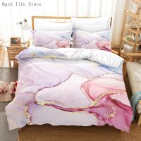 ❐✘✓ Marble Bedding Set Pink Gold Marble Duvet Cover Woman Adults King Queen Size Modern Abstract Art Tie Dye Gothic Soft Quilt Cover