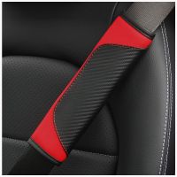 1PC 3D Car Seat Belt Cover Triangle Pattern PU Leather Sports Car Seat Belt Pad 24cm Length Shoulder Pad Yellow Red Car Styling Seat Covers