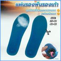 D.S. แผ่นรองพื้นรองเท้า ระบายอากาศ ยืดหยุ่นสูง แบบรังผึ้งสีฟ้า insoles