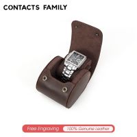 HOT ； CONTACTS FAMILY กล่องเคสหนังวัวแท้ หรูหรา สําหรับใส่จัดเก็บนาฬิกาข้อมือ