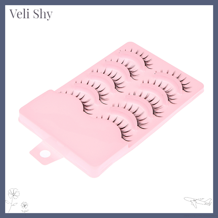 veli-shy-อุปกรณ์ขนตาปลอมแบบยาวแต่งที่ต่อขนตาแต่งตาหนาไขว้อย่างเป็นธรรมชาติ5คู่