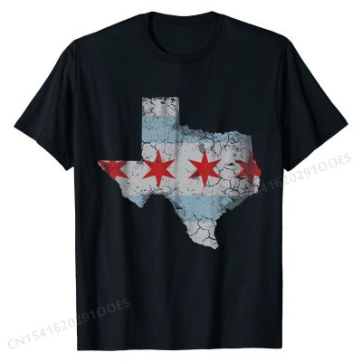 Texas Chicago Flag T-Shirt Printed Tees Cotton Men T Shirt Printed Family