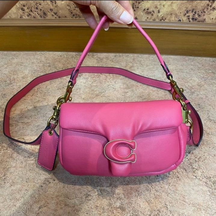 Coach C3880 Pillow Tabby Shoulder Bag 18 in Rouge Nappa Leather with ...