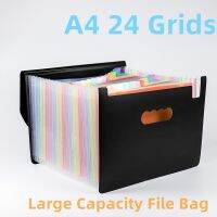 【hot】 Grids Student Office Folder With Lid Multi-Layer Storage  Desk Organizer