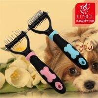 【CW】 professional grooming comb two-way opening  knot non-slip handle stainless steel teeth