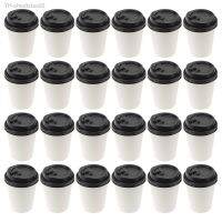 ❡☸ Copo de café isolado copos descartáveis tampas papel tratado talheres para levar 50 pcs