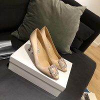 Manolo Blahnik MB WOMENS Silk FLAT Shoes รองเท้าส้นสูง