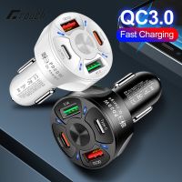 Olaf Dual USB C ที่ชาร์จแบตในรถที่ชาร์จไฟรวดเร็ว USB USB PD QC3.0 Type C ที่ชาร์จเร็วสำหรับอะแดปเตอร์ชาร์จในรถยนต์โทรศัพท์ในรถยนต์