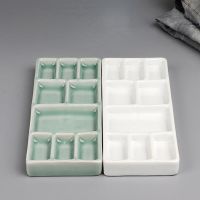 Ceramic Square Palette Multi-grid Watercolor Oil Paint Tray Adult Beginner Portable Art Supplies Jingdezhen Firing