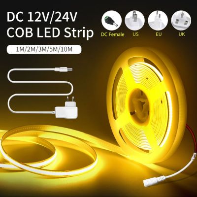 1m-10m COB LED Strip DC 12V 24V FOB LED Lights for Room Bedroom Decor 3m 5m 10m High Density Soft Flexible Neon Tape Light Lamp