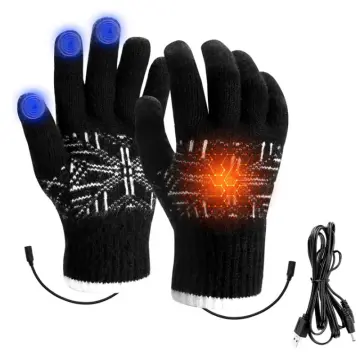 Usb Heated Gloves Winter Warm Five-finger Gloves Heating Pad