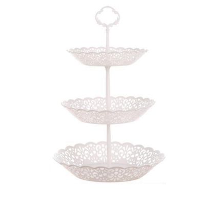 Three-layer Detachable Hollow Snack Dessert Fruit Tray Cake Stand Plate 3 Tiers Food Storage Tray Rack Wedding Party Supplies