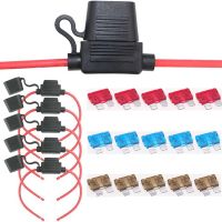 5PCS 16 Gauge AWG Fuse Holder Waterproof Inline Fuse Box Dustproof Inline Fuse Box Metal for Car Boat Suv