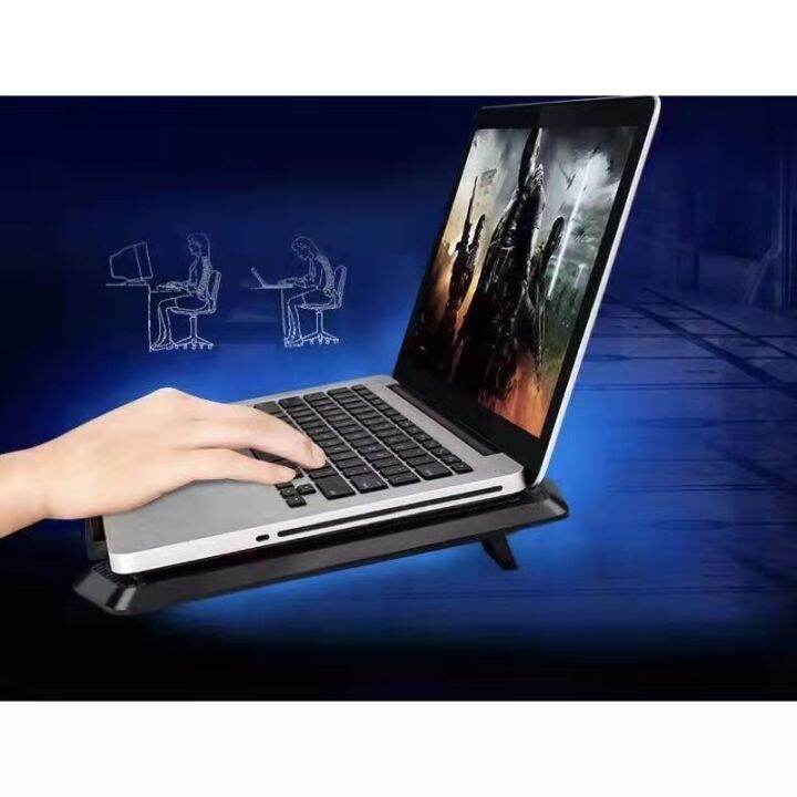 【DVK】N99 Notebook Cooling Pad With 2 Fans with light For 14 17 Inch