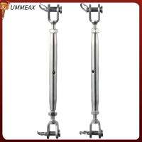 UMMEAX 2PCS เหล็กไร้สนิม สกรูข้อต่อสายลวด ขากรรไกรและขากรรไกร เงินสีเงิน ขากรรไกรข้อต่อหัวเข็มขัด ความสามารถในการรับน้ำหนักสูง 1/4 "(M6) ตัวปรับความตึงสาย เกรดทางทะเล