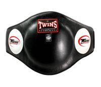 เป้าท้องทวินส์ หนังแท้ สีดำ ( Size M,L,XL ) Twins special Belly Protector Pads BEPL-2 Black  Training Muay Thai MMA K1