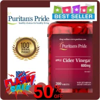 จริง COD ขายดีมาก การันตีของแท้ [EXP 10/24] Puritans Pride Apple Cider Vinegar 600mg [200 Tablets] แอปเปิ้ล ไซเดอร์ ชะลอวัย ช่วยการขับถ่าย คุมน้ำหนัก นำเข้าจากต่างประเทศ