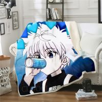 Thicken Blanket Anime Hunter X Hunter Printed Throw Blankets for Beds Plush Fluffy Teenager Home