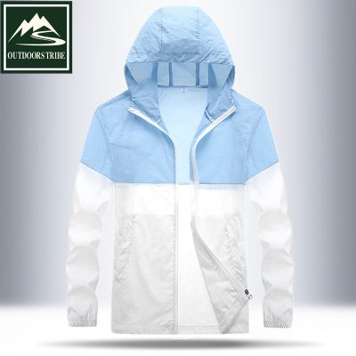 [COD] mens long-sleeved light and breathable summer hooded ice silk sunscreen anti-ultraviolet jacket