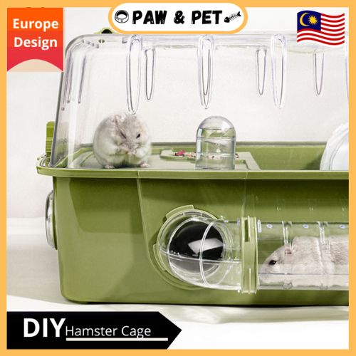 Image showcasing Carno Transparent Premium Hamster Cage Habitats Acrylic Toys Modern ...