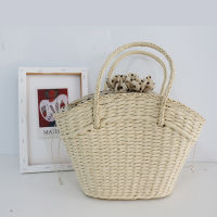 Hand Womens Tote Bag Large Capacity Knitted Handbag Handmade Summer Beach Bags Female Bohemian Straw Bag Shopping Basket