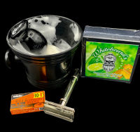 Double Edge Wet Shaving Starter Kit with Whitebeard Shaving Soap, Razor, Brush, Mixing Bowl and Gillette Razors