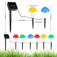 Lerelin ไฟสวนกลางแจ้งโซลาร์เซลล์6ชิ้น,ชุดไฟสวนพลังงานแสงอาทิตย์แบบเห็ดตกแต่งด้านนอกกันน้ำเครื่องประดับสวนนางฟ้าไฟทางเดินสำหรับสวนหลังบ้านลานฮาโลวีนคริสต์มาส