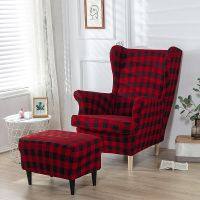 Geometric Print Wing Chair Cover Stretch Spandex Armchair Covers Elastic Relax Non Slip Sofa Slipcovers with Seat Cushion Covers Sofa Covers  Slips