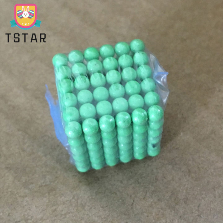 tstarลูกบาศก์ปริศนาสีเขียวเรืองแสง3มม-ของเล่นบีบอัดลูกบอลแม่เหล็กแบบทำมือ