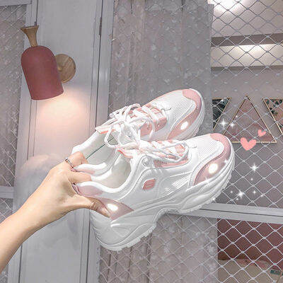 New Sakura Fairy Powder Sports Giày cũ Nữ 2021Ins Mùa hè thoáng khí Wild  Anti-Light Net Red Super Fire Shoes 