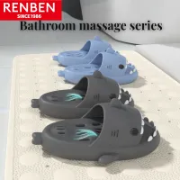 RENBEN Slippers Shark Massage Sole Adult Couples Anti-Slip Bathroom Water Leaking Trendy Outdoor Home Cute Sandals Quick-drying Home Slippers
