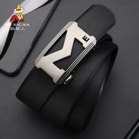 Scarecrow man leather belt leather business casual joker young mens automatic belt buckle belts tide --npd230724∈