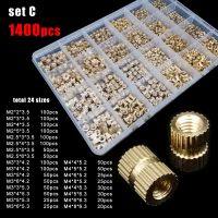 500/750/1400pcs M2 M2.5 M3 M4 Mix Size Set Kit Box Solid Brass Copper Injection Molding Knurl Thread Embedded Nutsert Insert Nut