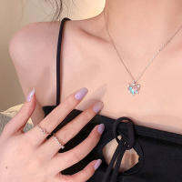 WHC เครื่องประดับ Simple โอปอล Gradient Love Clavicle CHAIN ​​สำหรับผู้หญิงของขวัญมิตรภาพ