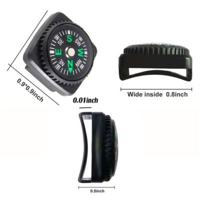 ：“{—— 2/5Pcs Mini Wristband Compass Portable Detachable Compass Waterproof Hiking Travel Camping Emergency Survival Navigation Tool