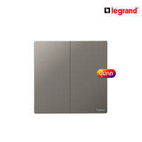 Legrand สวิตช์ปุ่มกดแบบเด้งกลับ ขนาด 2ช่อง ไม่มีสัญลักษณ์ 2G 10A Push No Marking | Mallia Senses |Dark Silver | 281042DS สั่งซื้อได้ที่ร้าน Ucanbuys