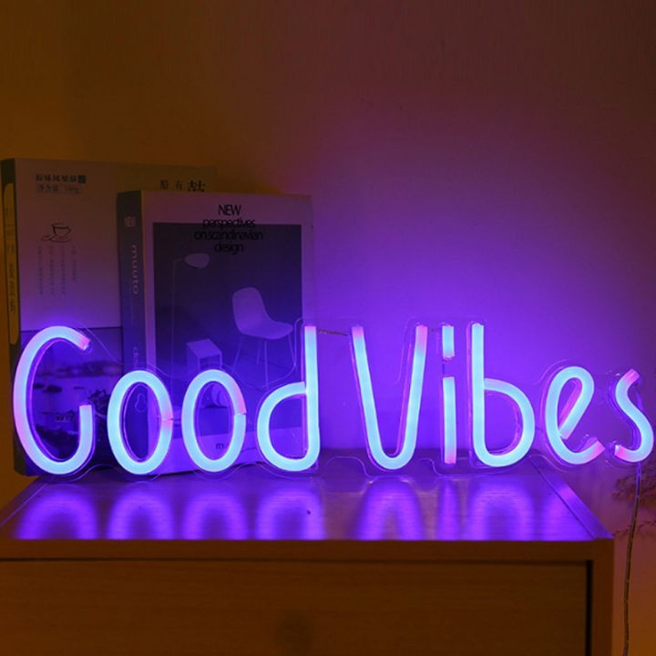 ไฟ-led-neon-sign-hello-good-vibes-usb-rainbow-แขวนผนัง-led-backboard-signboard-สำหรับห้องบาร์ห้องนอน-party-wall-decor