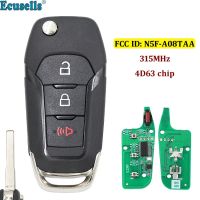 【✜】 Auto City (JAS) 3 + 1/4ปุ่มรีโมกุญแจแบบพับได้ Keyless เปิดกุญแจ315MHz พร้อม49ชิป Hitag Pro สำหรับ Ford Fusion 2013-2015 FCC ID: N5F-A08TAA HU101