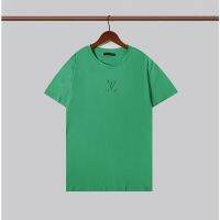 xx Mens and womens Loxuis new fashion embossed cotton casual short-sleeved round neck T-shirt