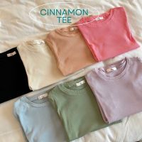 CHUUCHOP_พร้อมส่ง(C7139) ?? CINNAMON SUGAR tee เสื้อยืดแขนสั้นสีพื้ มี8สี