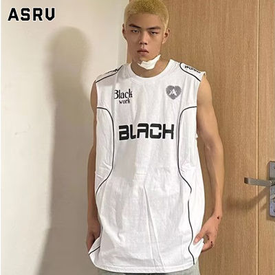 ASRV เสื้อยืดผู้ชาย เสื้อกล้ามชาย เสื้อแขนกุดชาย เสื้อกล้ามคอกลมสำหรับผู้ชายใหม่เสื้อยืดแขนสั้นสไตล์ลำลองมีสไตล์