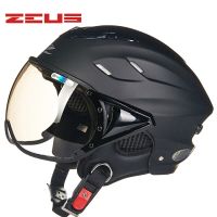 Golden ZEUS รถจักรยานยนต์สกู๊ตเตอร์หมวก Casco ใหม่หมวกกันน็อคครึ่งใบหมวกกันน็อคอัลตร้าป้องกันรังสียูวีระบายอากาศ