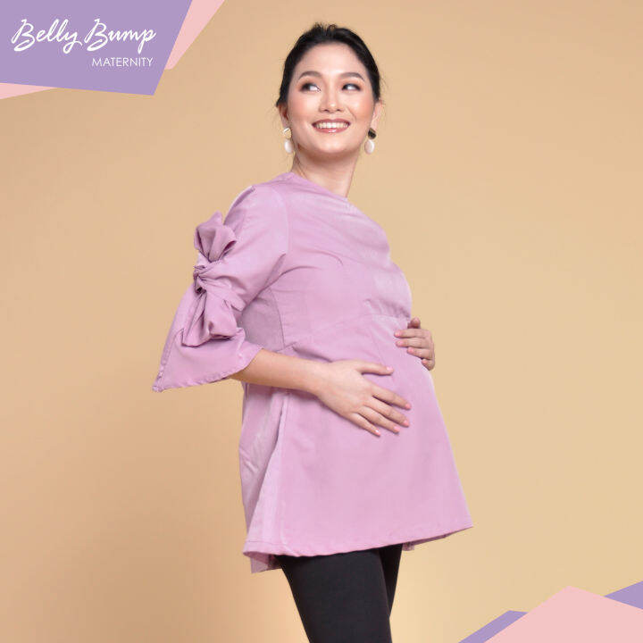 Maternity Top Empire cut with Ribbon Sleeve Detail Lazada PH