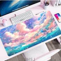 Anime Landscape Powder Cloud Mouse Pad แผ่นรองเมาส์แล็ปท็อปอะนิเมะอุปกรณ์เสริมเครื่องเกมพรมกันลื่น