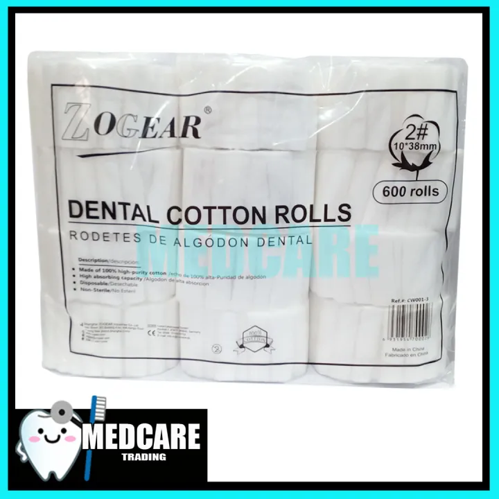 Dental Cotton Roll SIZE 2 (10x38mm) 600rolls Lazada PH
