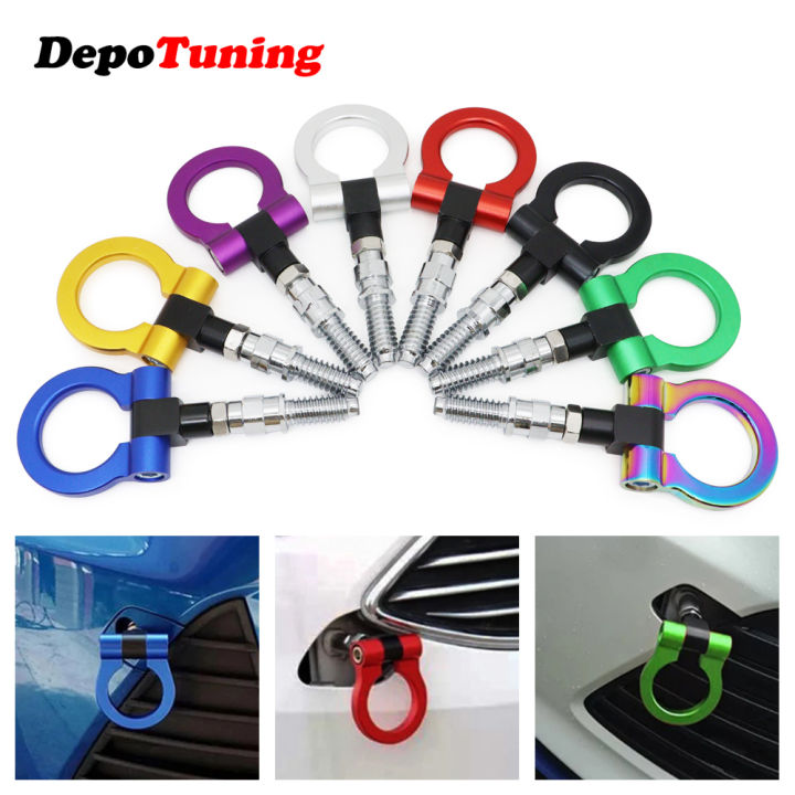 universal-racing-trailer-hooks-ตะขอลากจูงรถยนต์สำหรับรถยุโรป-auto-trailer-ring-bule-สีแดงทองสีดำเงินสีเขียวสีม่วง-neo-chrome