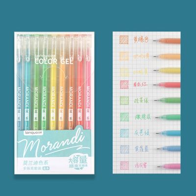 9Pcs Korean Stationery Student Color Gel Pen Watercolor Pen High Quality 9 Color Ballpoint Pen Set School Office Supplies Pens